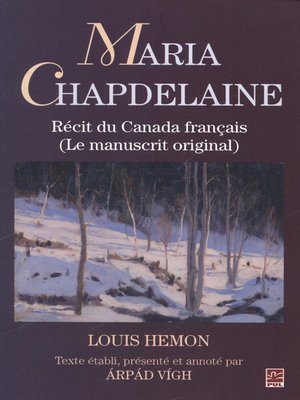 cover image of Maria Chapdelaine